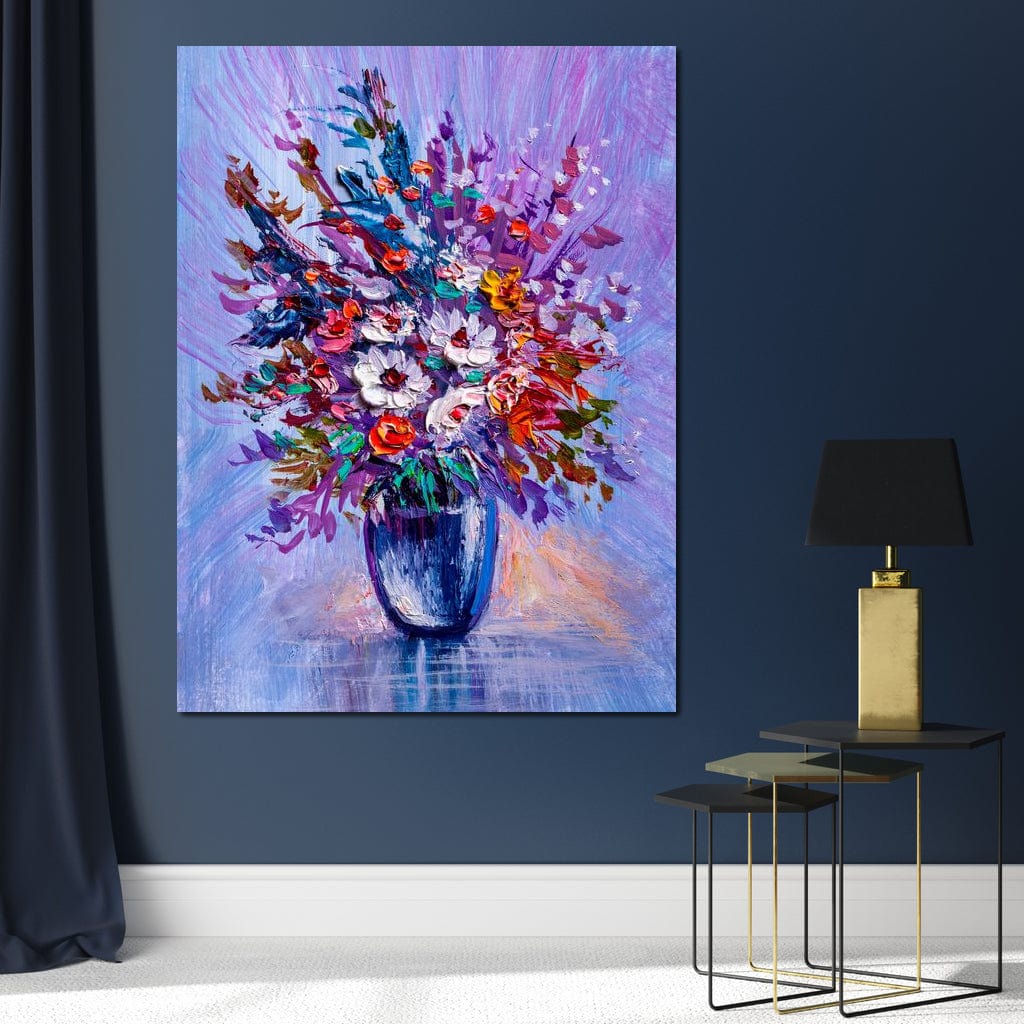 Multicolored Flowers Bouquet Canvas Wall Art