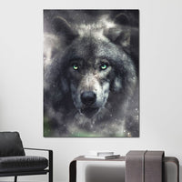 Midnight Wolf Canvas Wall Art