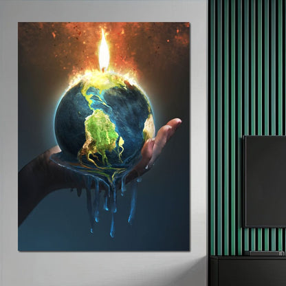 Holding the Earth Canvas Wall Art