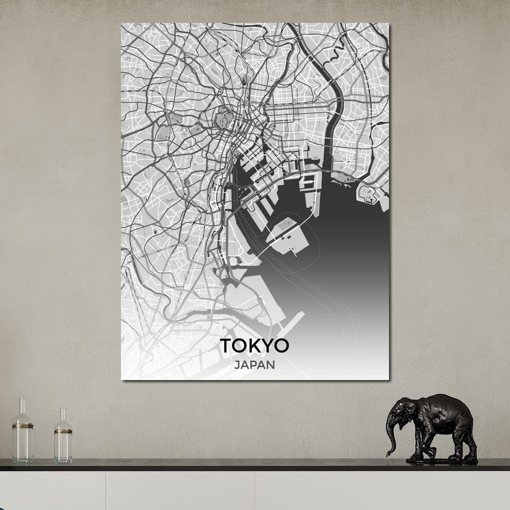 Map of Tokyo, Japan Canvas Wall Art