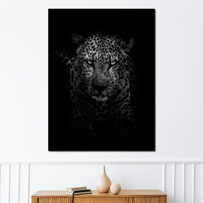 Leopard Black & White Canvas Wall Art