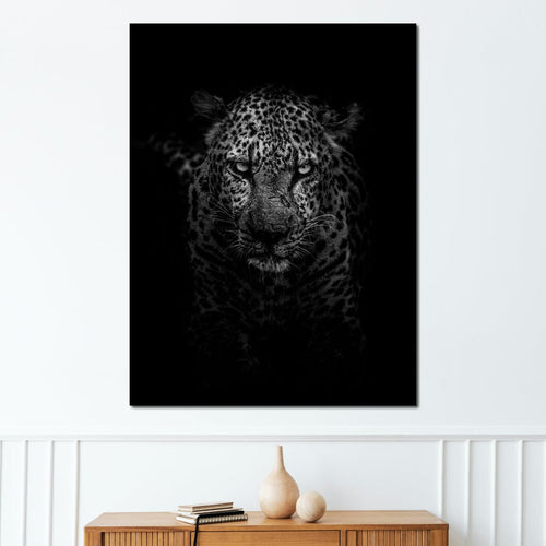 Leopard Black & White Canvas Wall Art