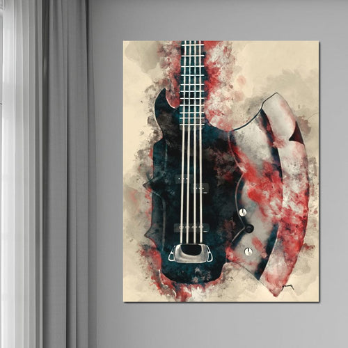 The Demon's Axe Bass Guitar Canvas Wall Art