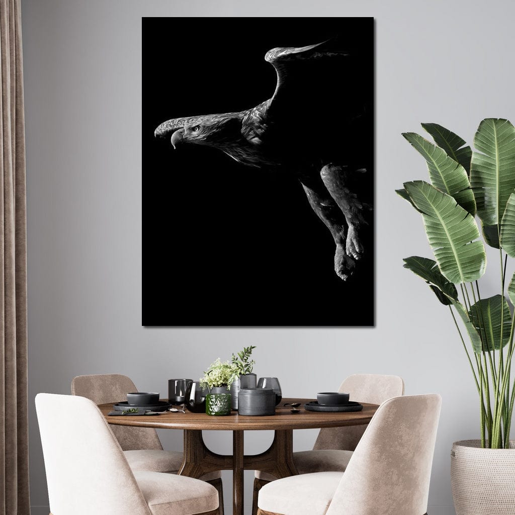 Black and White Eagle Canvas Wall Art