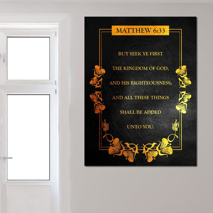 Matthew 6:33 Canvas Wall Art