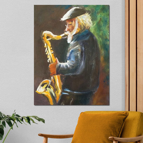 Saxophone Maestro Canvas Wall Art
