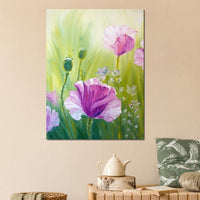 Purple Poppies Canvas Wall Art