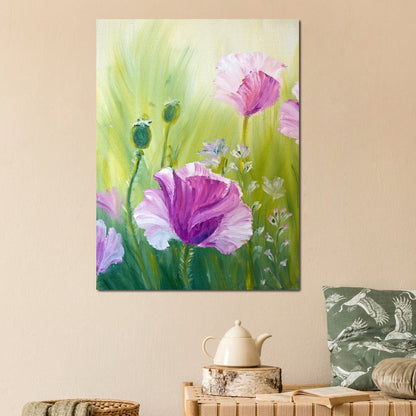 Purple Poppies Canvas Wall Art