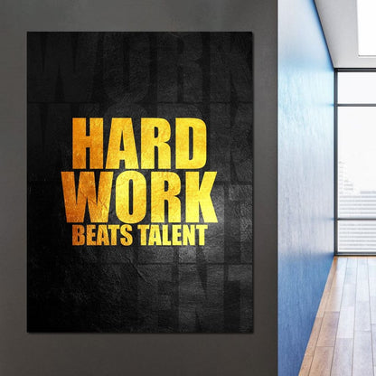 Hard Work Beats Talent Canvas Wall Art