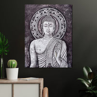 Grey Stone Buddha Canvas Wall Art