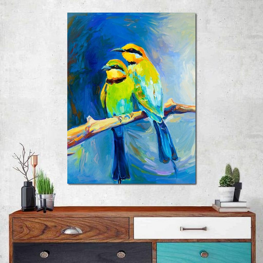 Blue Tailed Bee Eaters Canvas Wall Art