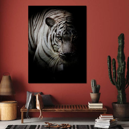 Black and White Tiger Canvas Wall Art