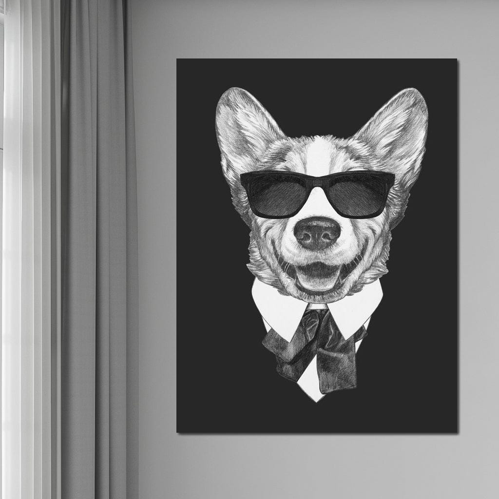 Dressed Up Corgi Canvas Wall Art