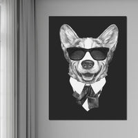 Dressed Up Corgi Canvas Wall Art