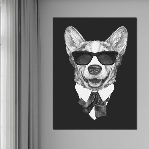 Dressed Up Corgi Canvas Wall Art