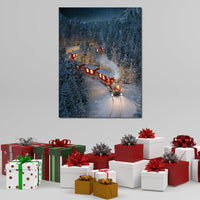 Christmas Train Canvas Wall Art
