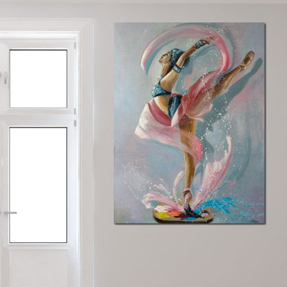 Ballet Dancer Artist Palette Canvas Wall Art