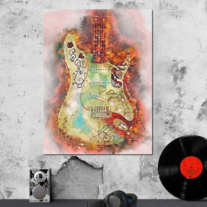 Jimi Hendrix's Guitar Canvas Wall Art