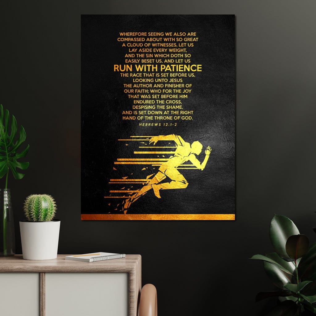 Hebrews 12:1-2 Canvas Wall Art
