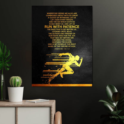 Hebrews 12:1-2 Canvas Wall Art