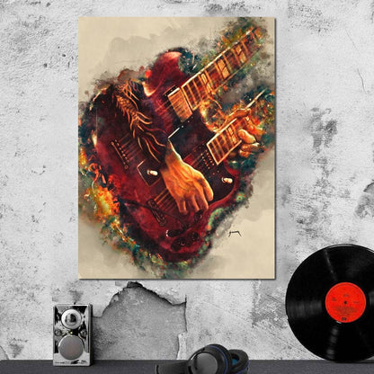 Jimmy Page's Electric Guitar Canvas Wall Art