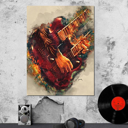 Jimmy Page's Electric Guitar Canvas Wall Art