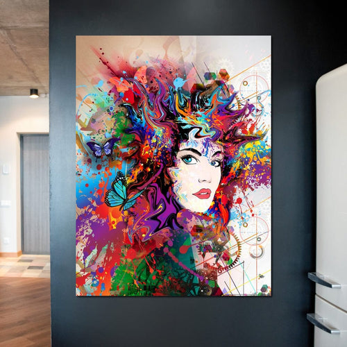 Psychedelic Portrait Canvas Wall Art
