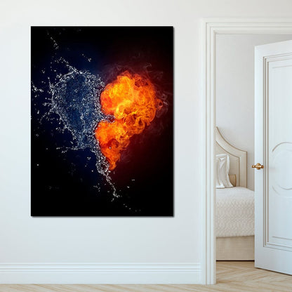 Fire and Water Love Canvas Wall Art