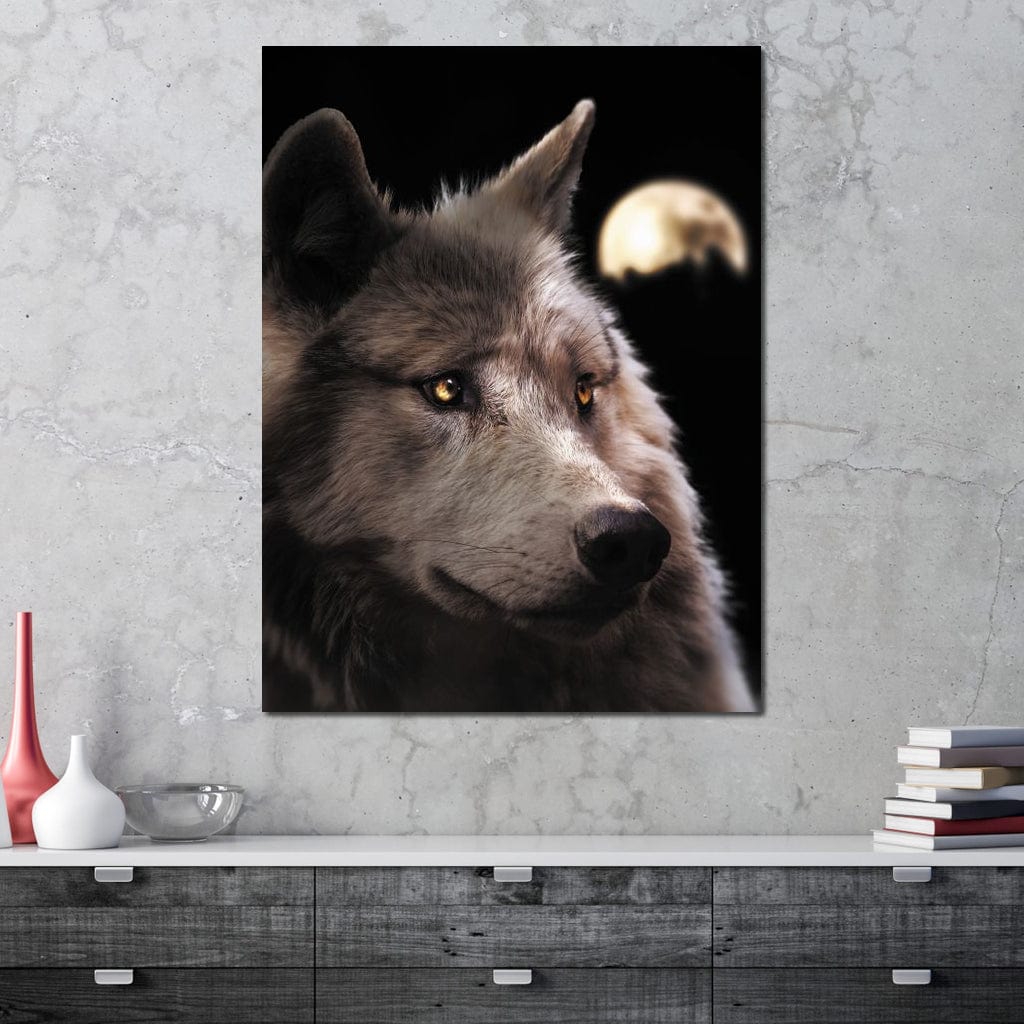 Wolf Moon Canvas Wall Art
