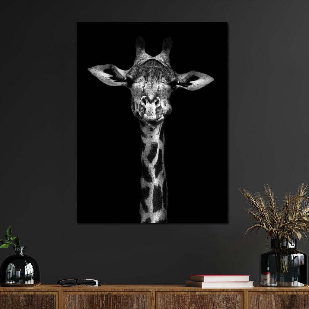 Black and White Giraffe Canvas Wall Art