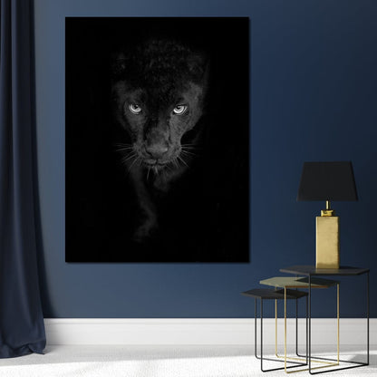 Black and White Panther Canvas Wall Art