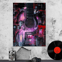 Abstract Guitar Canvas Wall Art