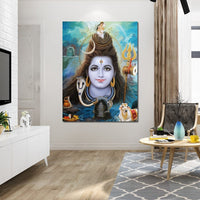 Lord Shiva Portrait Canvas Wall Art