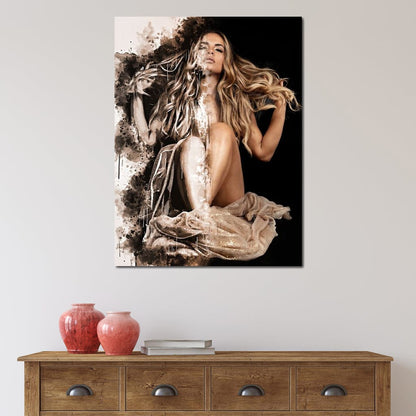 Golden Beauty Canvas Wall Art