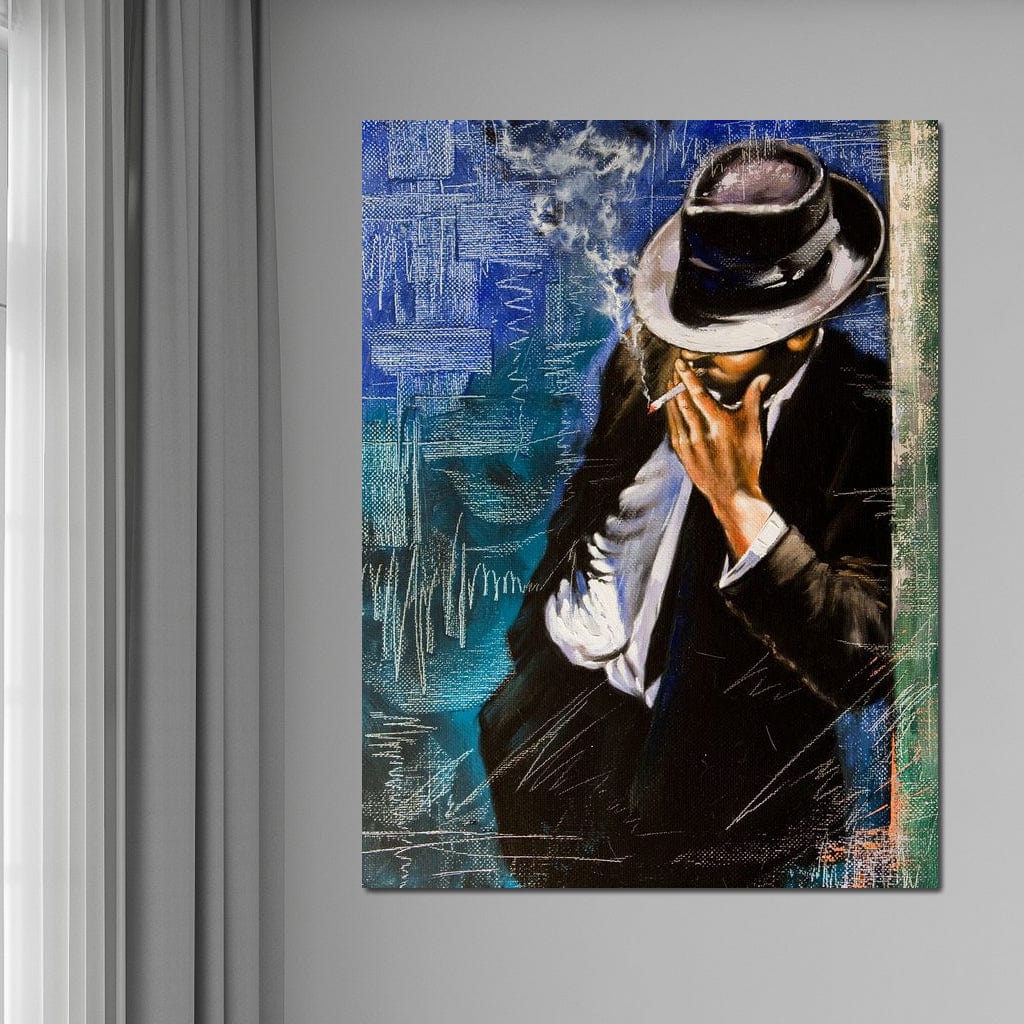Smoking Man Canvas Wall Art