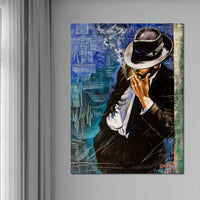 Smoking Man Canvas Wall Art
