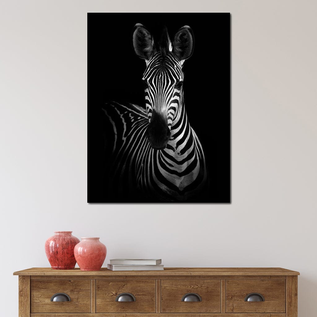 Black and White Zebra Canvas Wall Art