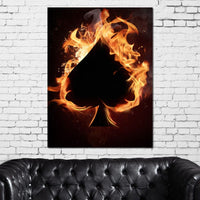 Spade on Fire Canvas Wall Art