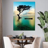Cyan Tree Canvas Wall Art