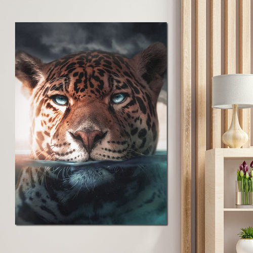Leopard Underwater Canvas Wall Art