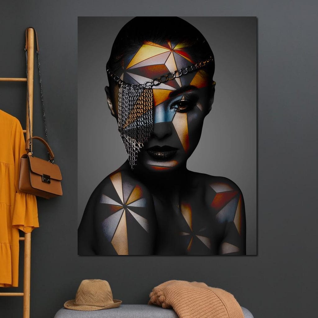 Geometric Face Paint Canvas Wall Art