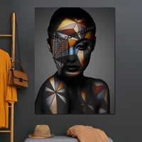 Geometric Face Paint Canvas Wall Art