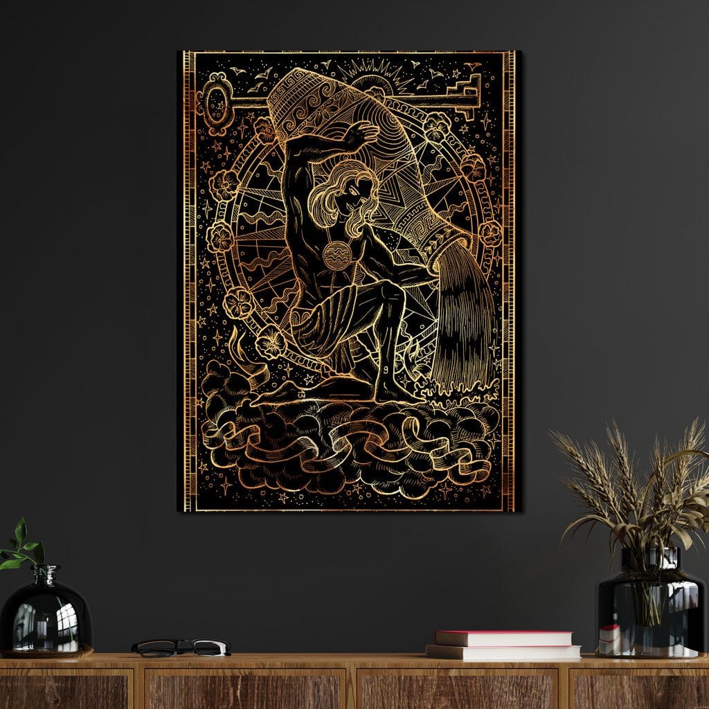 Zodiac sign Aquarius Canvas Wall Art