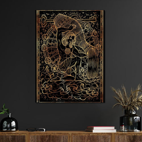 Zodiac sign Aquarius Canvas Wall Art