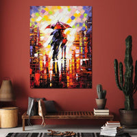 Enamoured Under The Umbrella Canvas Wall Art