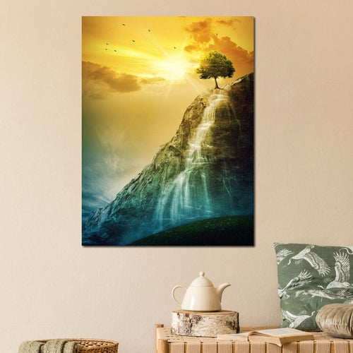 Waterfall Tree Canvas Wall Art