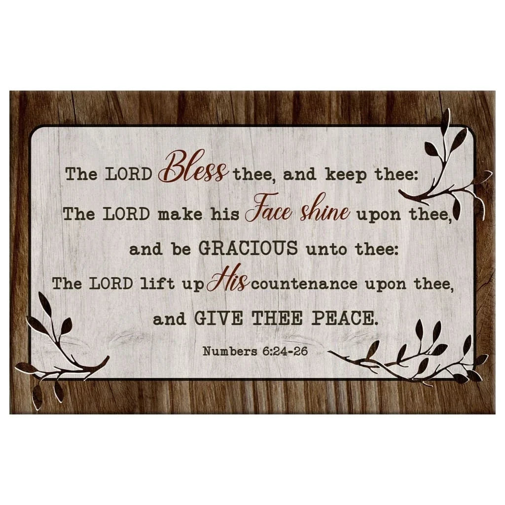 numbers 6 24 26 the lord bless thee and keep thee wall art canvas (Landscape)