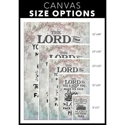bible verse wall art numbers 6 24 26 the lord bless you and keep you canvas print (Landscape)