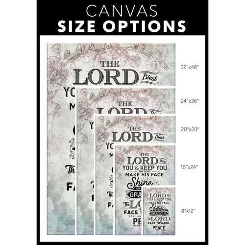 bible verse wall art numbers 6 24 26 the lord bless you and keep you canvas print (Landscape)
