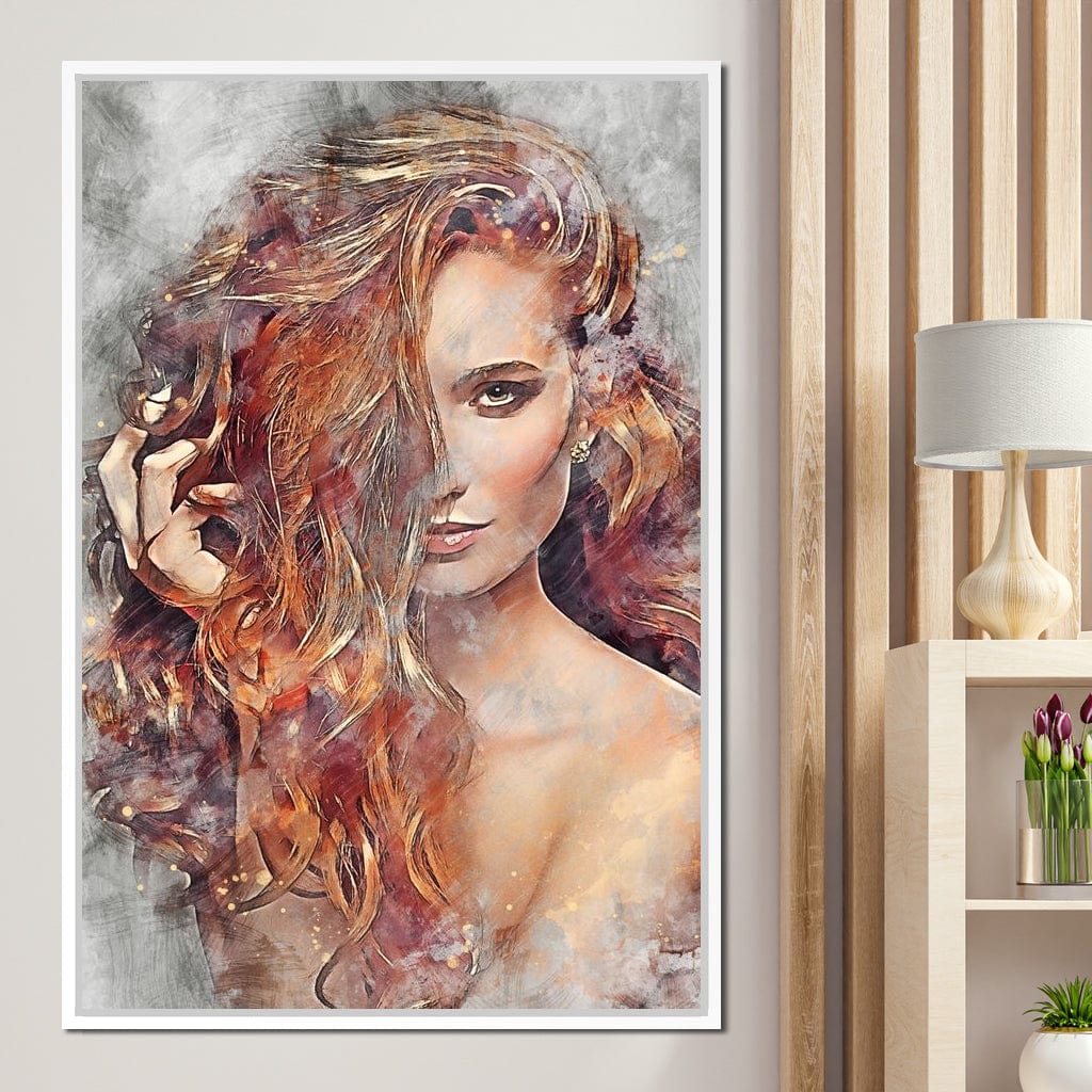 Girl Watercolor 2 - Mateo Canvas Wall Art